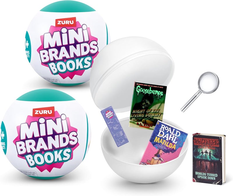 Mini Brands Books (2 Pack) by ZURU Real Miniature Book Brands Collectible Toy, Capsules of 5 Mystery Miniature Books with Real readable Pages and Accessories for Kids, Teens, Adults - Image 1